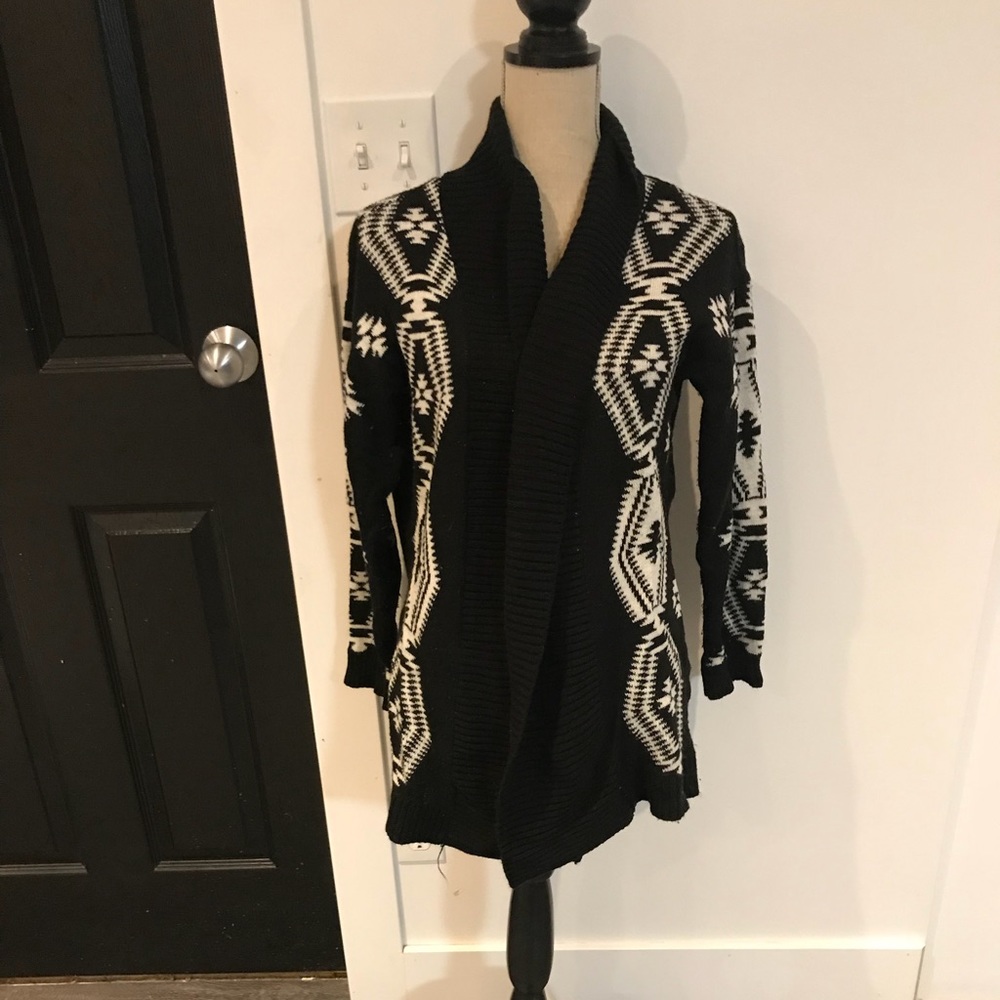 Open front knit sweater